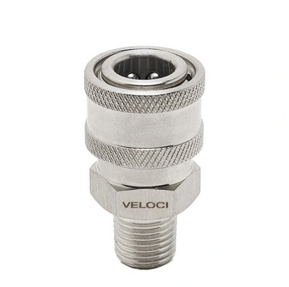 Veloci Stainless Steel Coupler 1/4" MPT