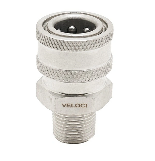 Veloci Stainless Steel Coupler 3/8" MPT