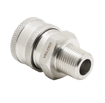 Veloci Stainless Steel Coupler 3/8" MPT