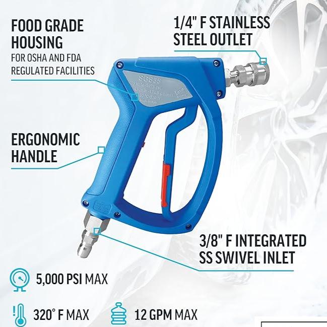 Hydro Pressure Washing Gun with Swivel and Quick Connect